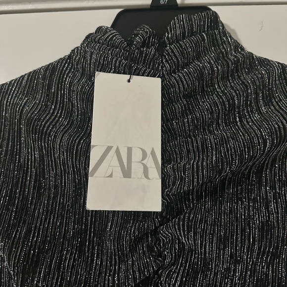ZARA DRAPED DRESS WITH METALLIC THREAD - Picture 12 of 13